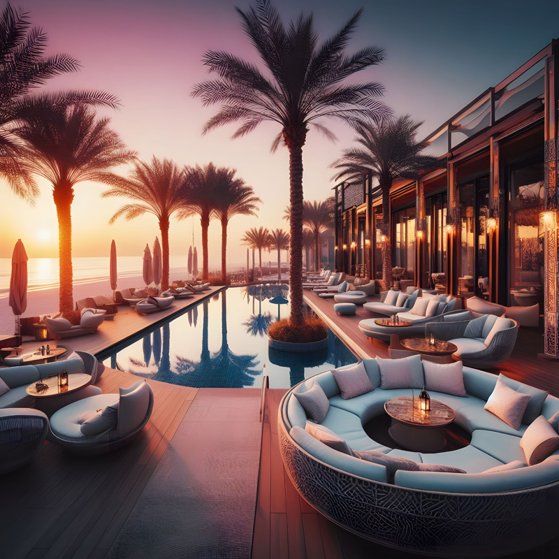 Beach club with swimming pool