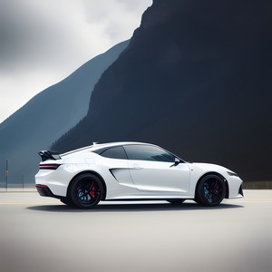 White Sport Car with a Beautiful View