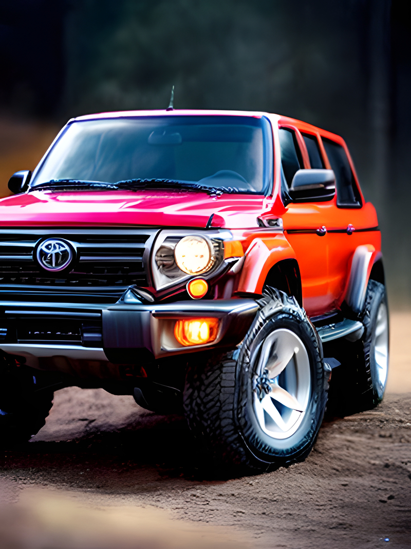 Red offroad car