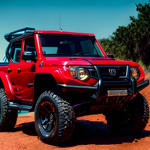 Red offroad car