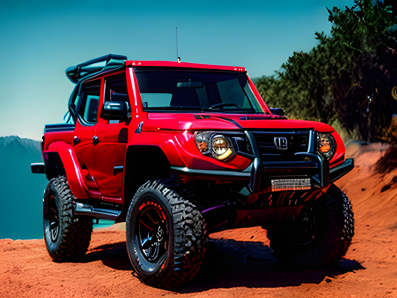 Red offroad car