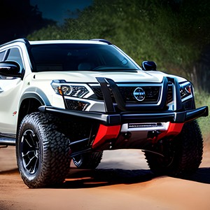 White offroad car with big tires