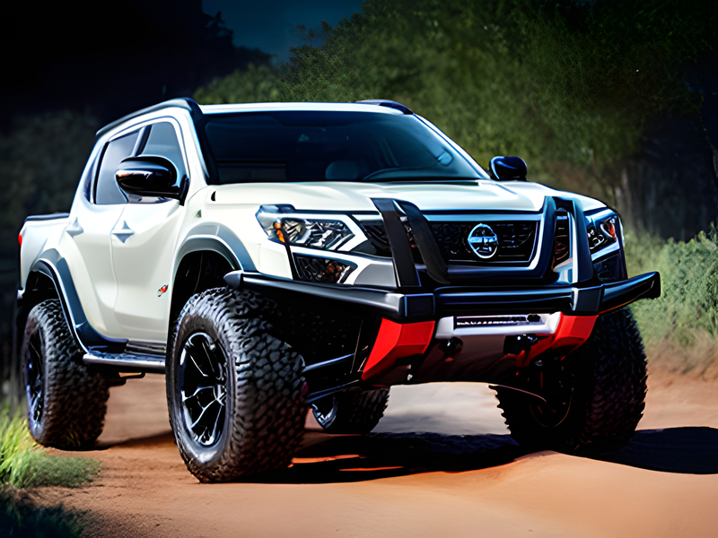 White offroad car with big tires