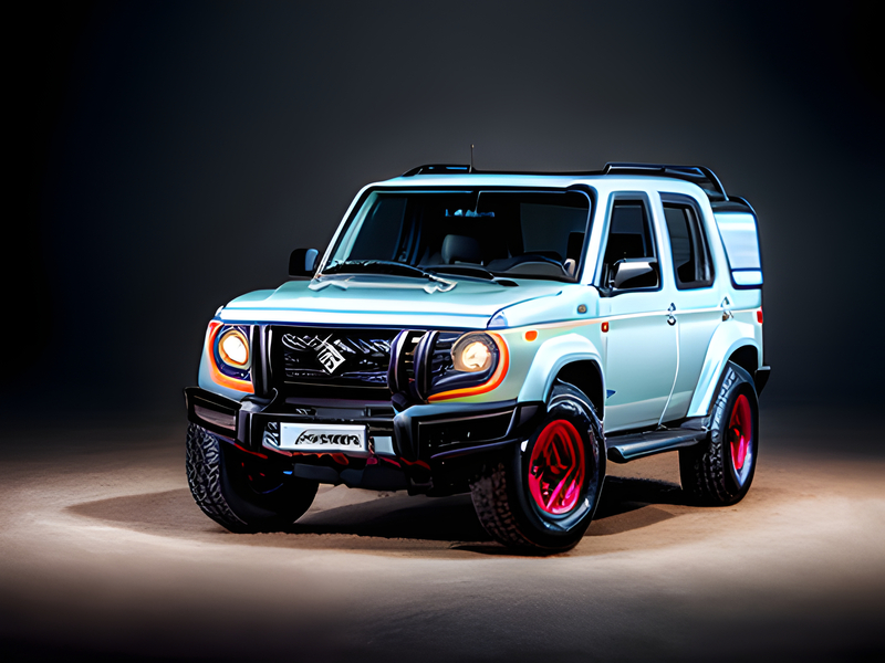 Light blue offroad car
