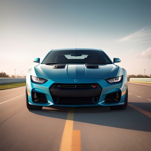 Fairy blue sports car