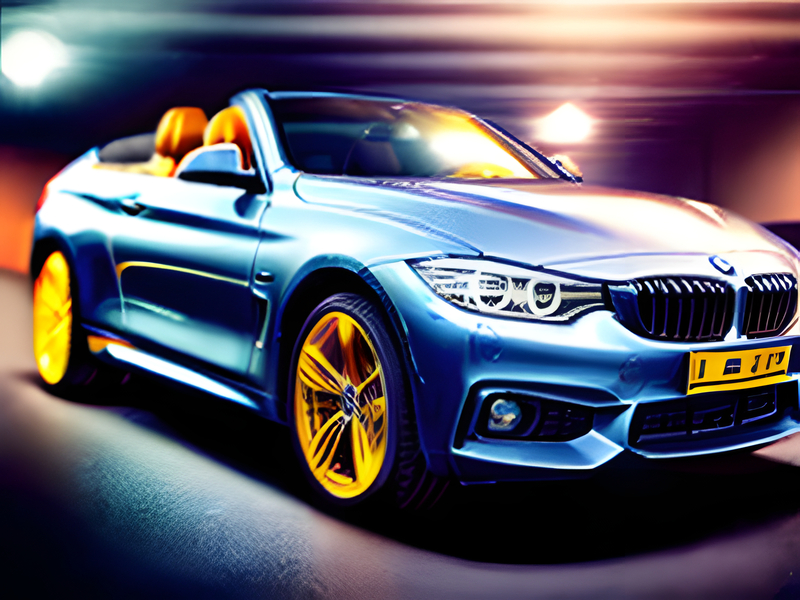Sports car with open roof
