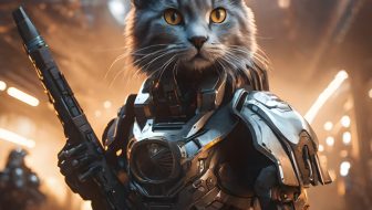 Cats wearing robot armor