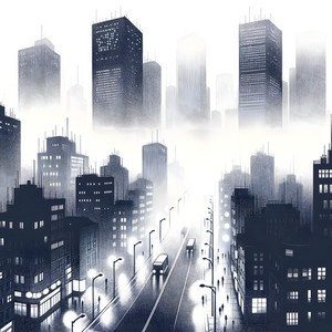 Black and white city