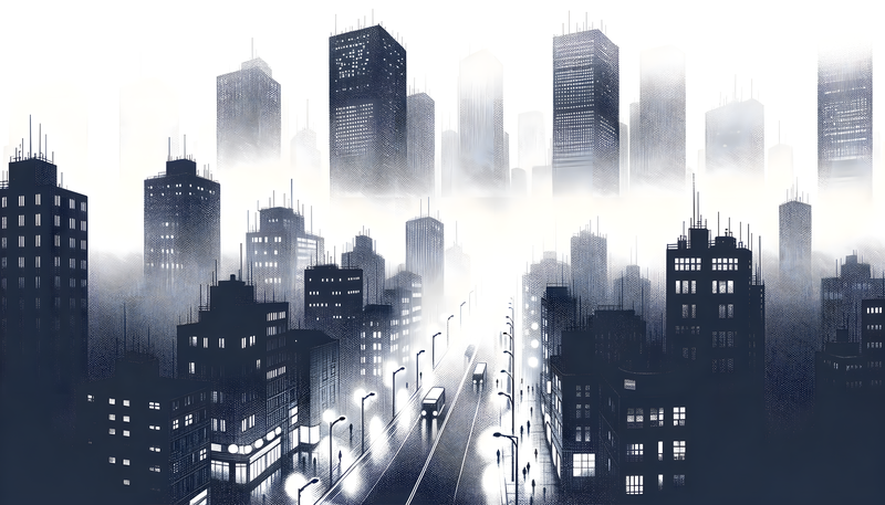 Black and white city