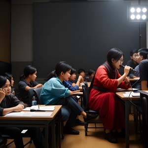 Student explaining the lesson