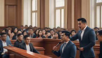Lawyers presenting their defense