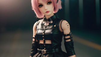 Cute doll with short hair