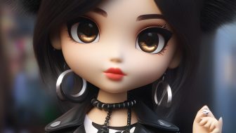 Cute doll with big earrings