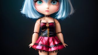 Cute doll with ribbon