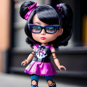 Cute doll with glasses