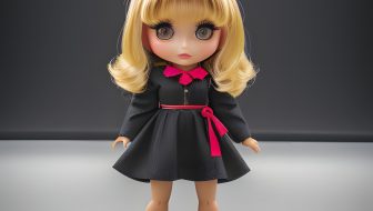 Cute doll with black clothes