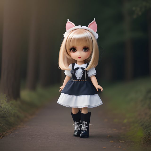 Cute doll with blonde hair