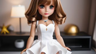 Cute doll in white dress
