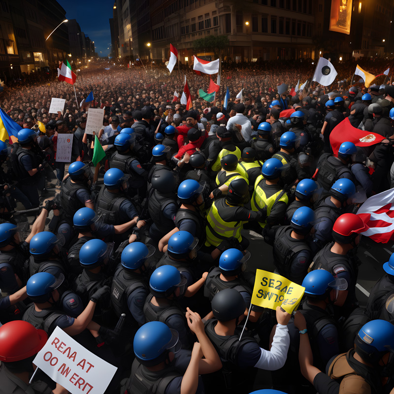 Demonstration in the city