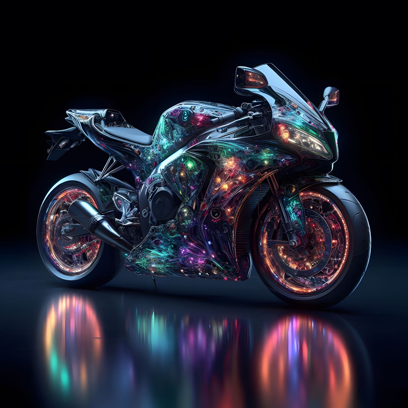 Sport motorbike with colorful