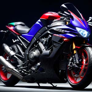 Sport motorbike with two exhausts