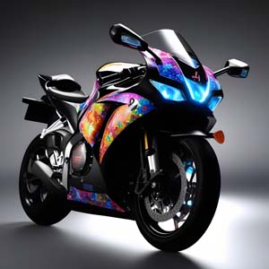 Sport motorbike view from the front
