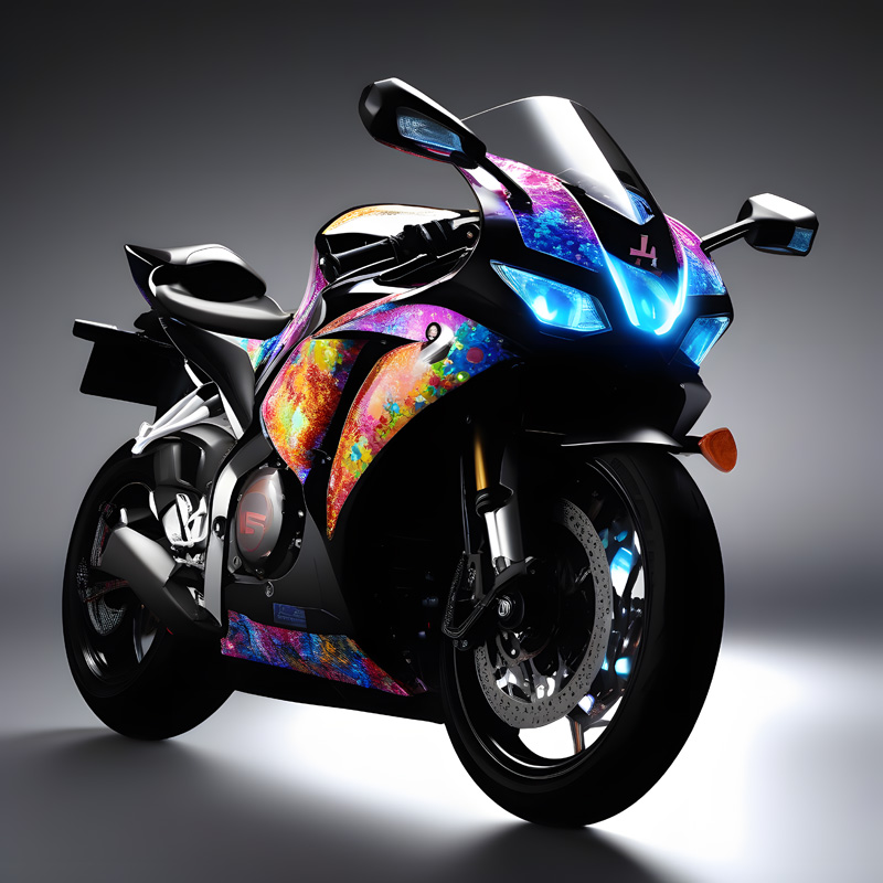 Sport motorbike view from the front