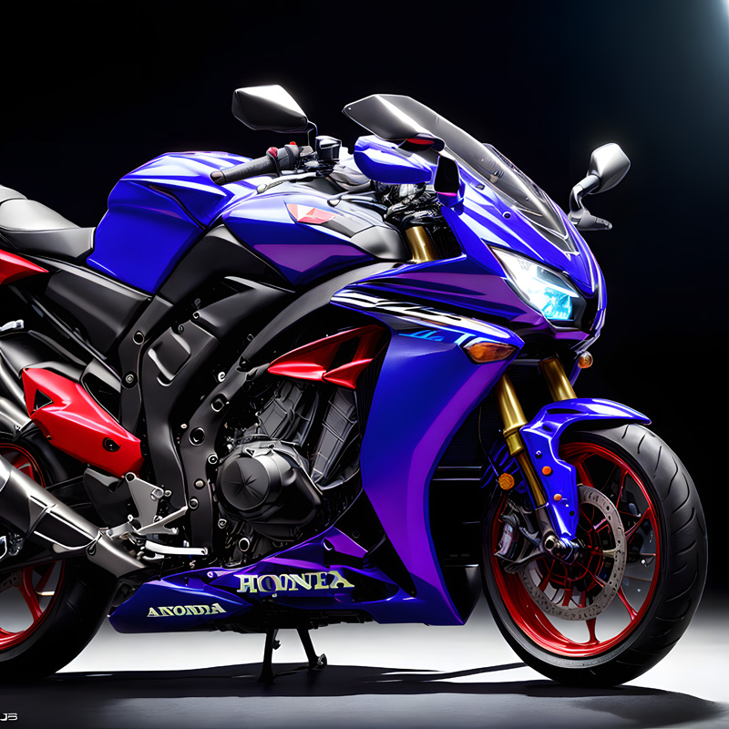 Sport motorbike with a fierce look