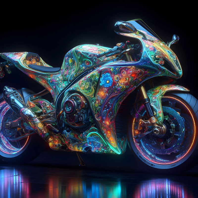 Sport motorbike with beautiful color