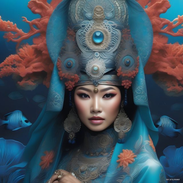 Women with ocean decorations and themes