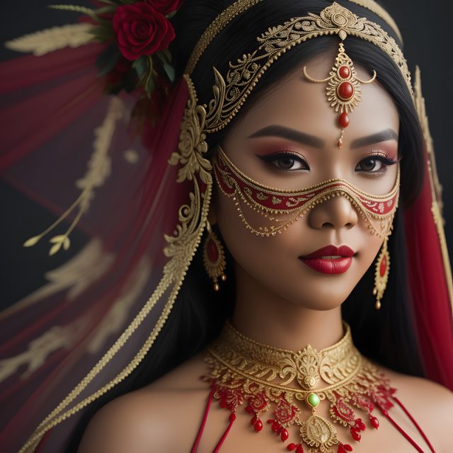 Woman with gold headdress