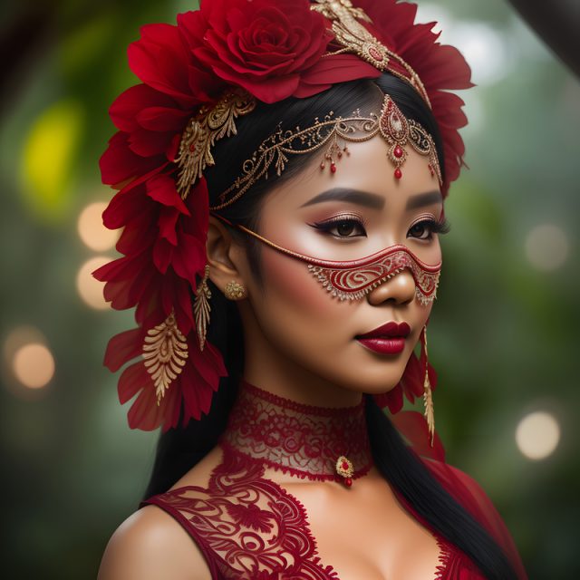 Woman with flower decoration