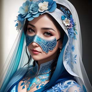 Woman in white veil