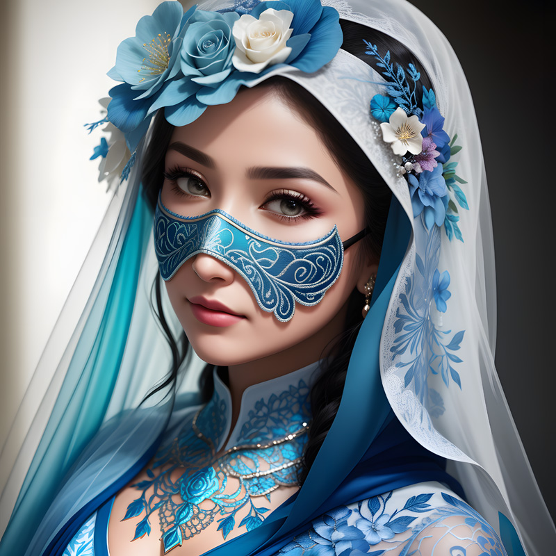 Woman in white veil