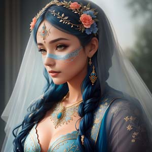Woman with bridal jewelry