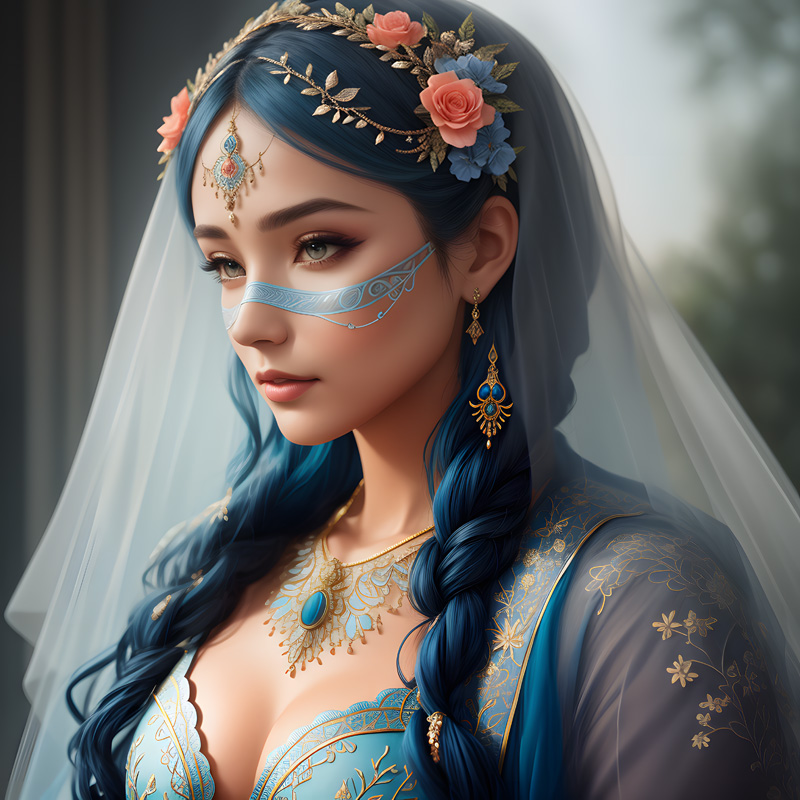 Woman with bridal jewelry
