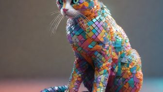Colorful cat mosaic