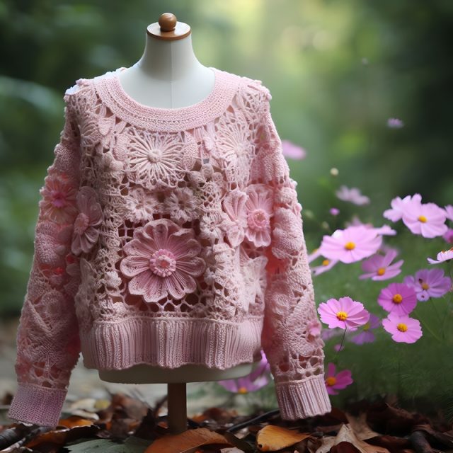 Pretty pink knit sweater