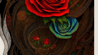 Realistic red rose art