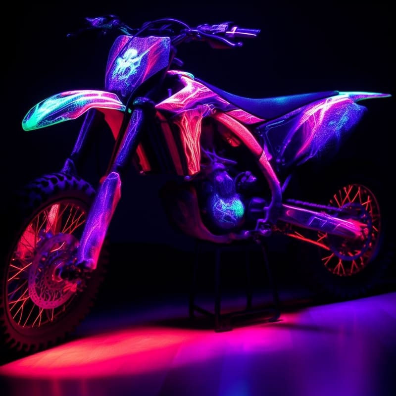 A dirt bike with a quirky color
