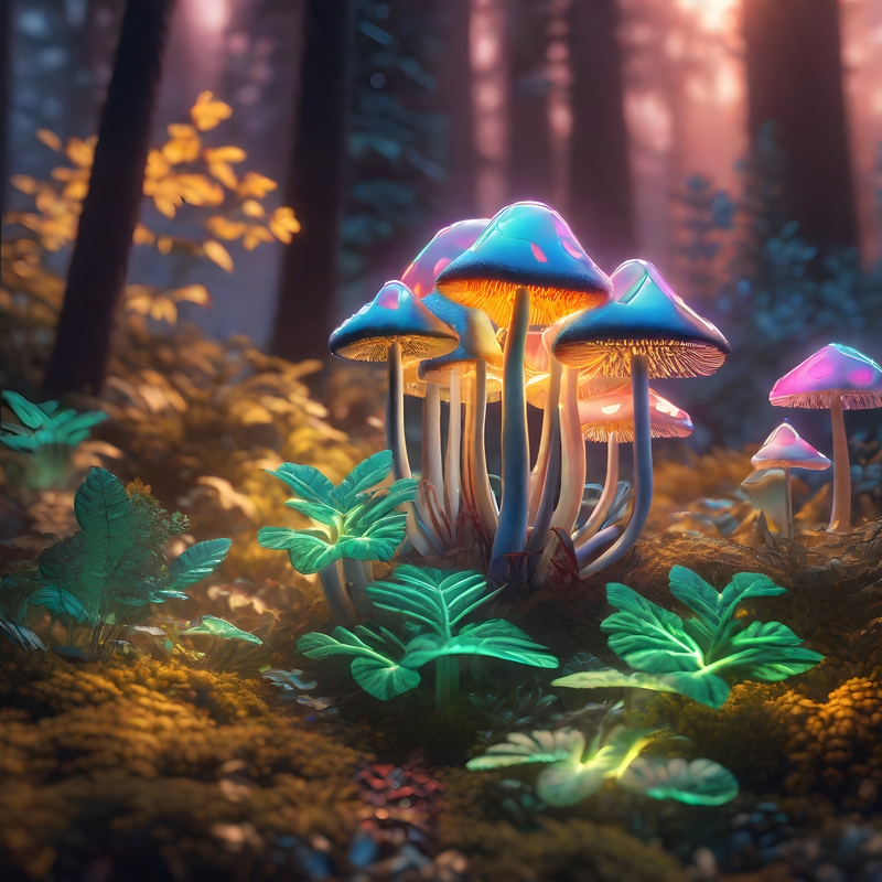 A group of mushrooms that live in the forest