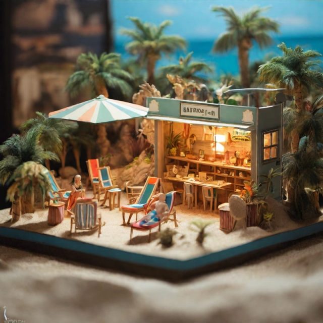Beautiful beach diorama