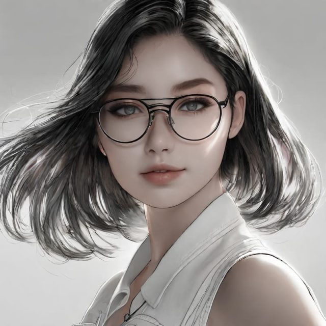 Beautiful woman with glasses