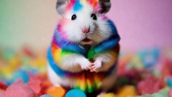 Colorful hamsters on candy