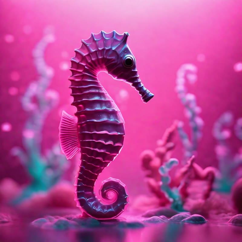 Cute pink seahorse