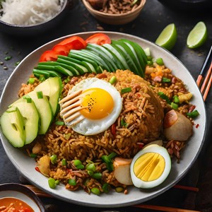 Delicious fried rice with sunny side up egg