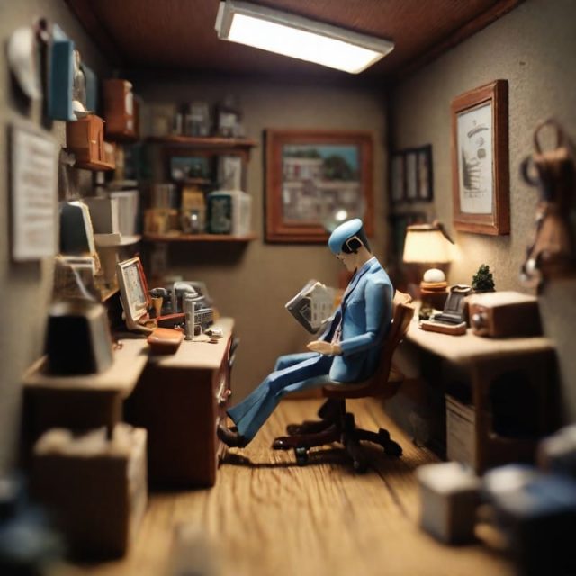 Diorama of a worker's life