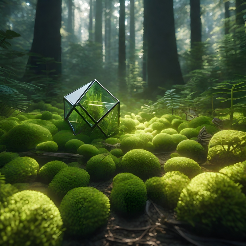 Glass prism in the middle of the forest