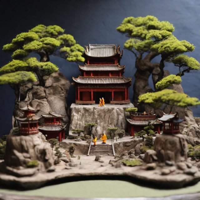 Hilltop temple diorama