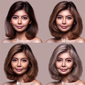 How a woman's face changes over the years